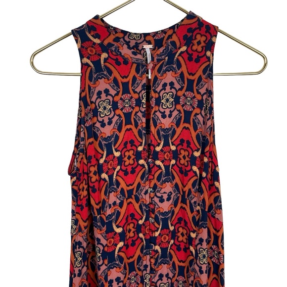 ⭐️ 2/$20 Free People Groovy Get Together Print Funky Tunic Blouse Tank - Picture 6 of 16